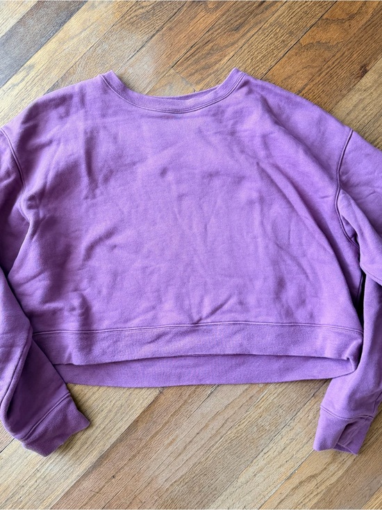 girlfriend collective Tops - girlfriend collective purple cropped crewneck sweatshirt
